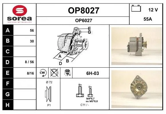 Alternateur SNRA OP8027 